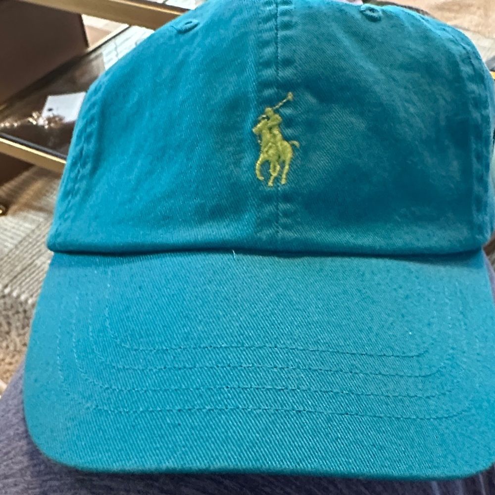 Ralph Lauren Teal Cap with Yellow Logo